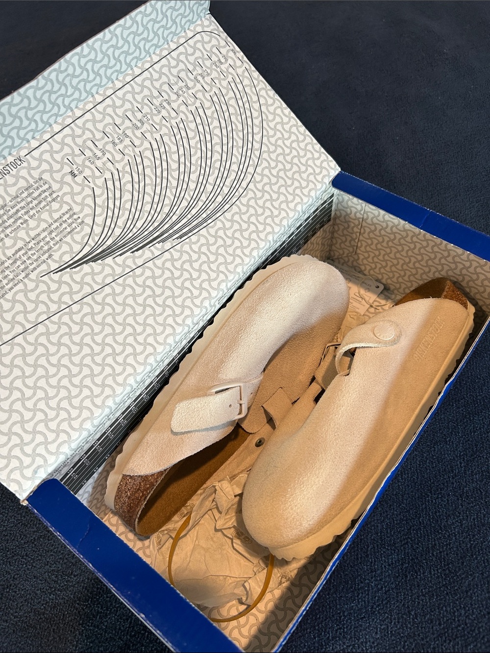 Birkenstock Suede Boston Clogs in Antique White (Narrow)